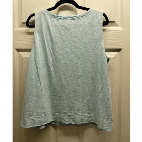 Chico's Size XL (3) Light Blue Slub Cotton Modal V-Neck Ultimate Tee Tank Top - Picture 2 of 5